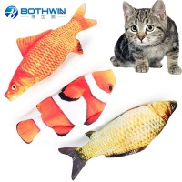 Factory custom stuffed fish shaped plush chew pet toy for dog and cat